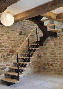 Escalier 3 quart tournant en S